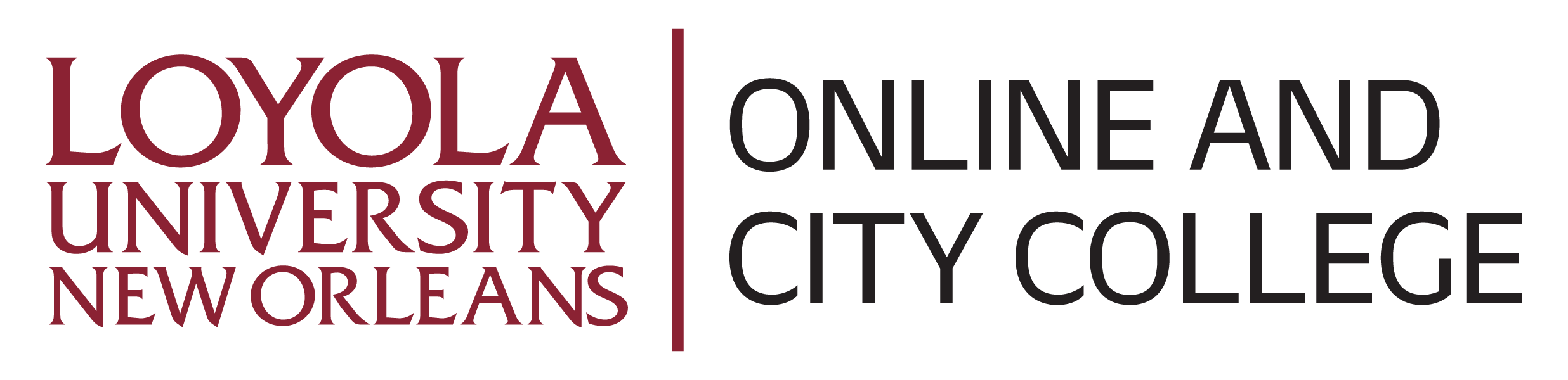 "Loyola University New Orleans Online and City College Logo "
